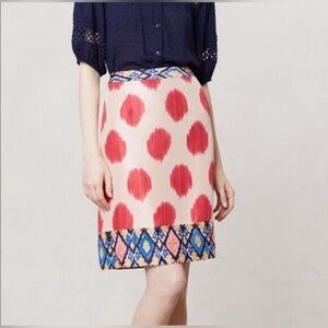Maeve Anthropologie Silk geometric skirt Size 2
